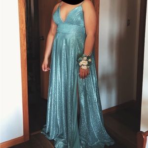 Size 14 blue sparkly prom dress